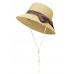 's Wide Brim Straw Beach Sun Hat w/Large Decorative Bow and Drawstring  eb-84846241
